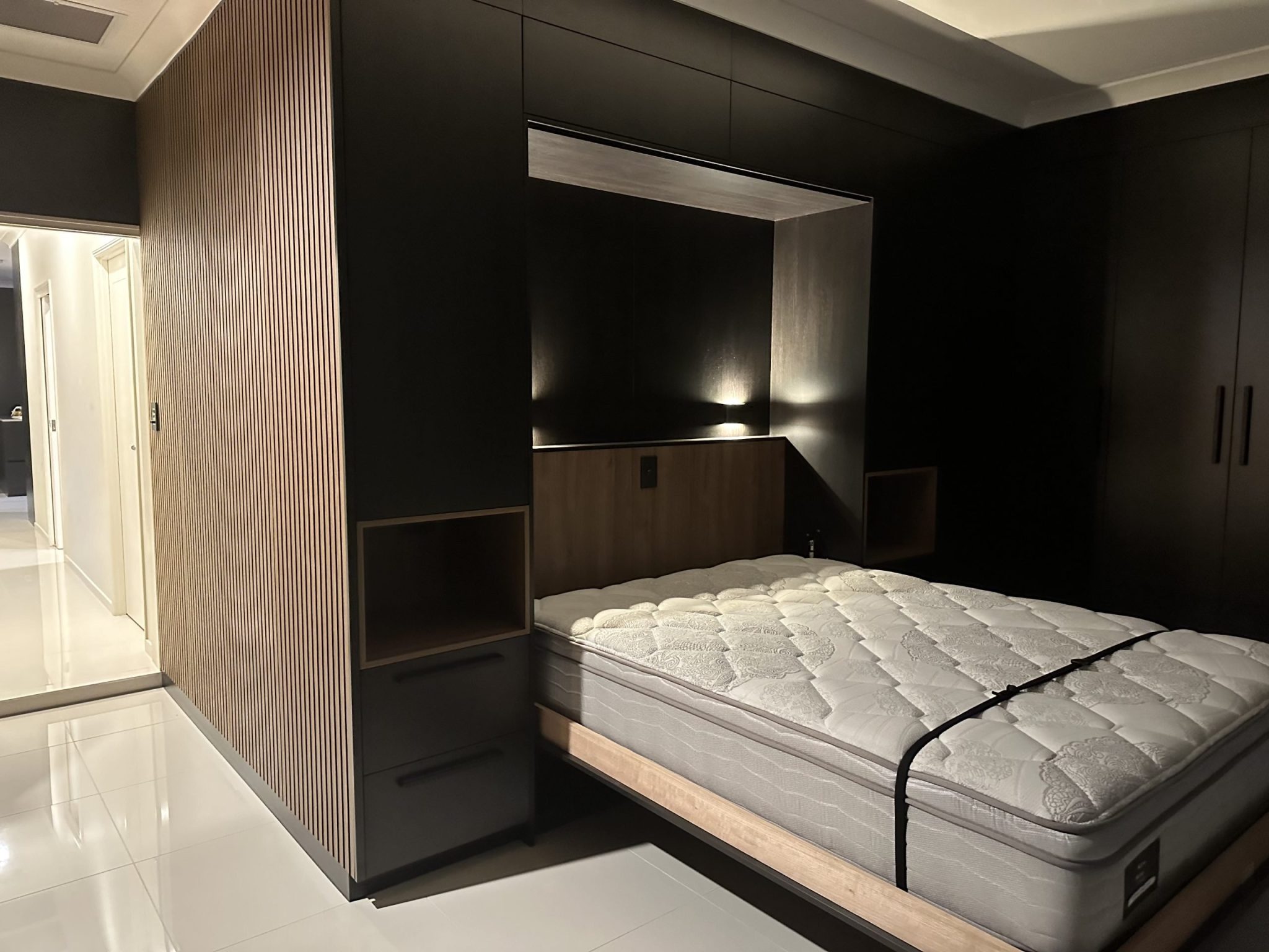 Dark wall bed